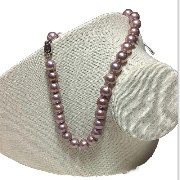 Round 11.5x12mm Edison Natural Purple Pink Cultured Pearl 17-18” Strand Necklace - Picture 6 of 9